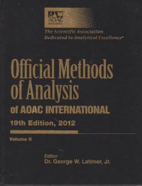 Official methods of analysis of AOAC International Volume II